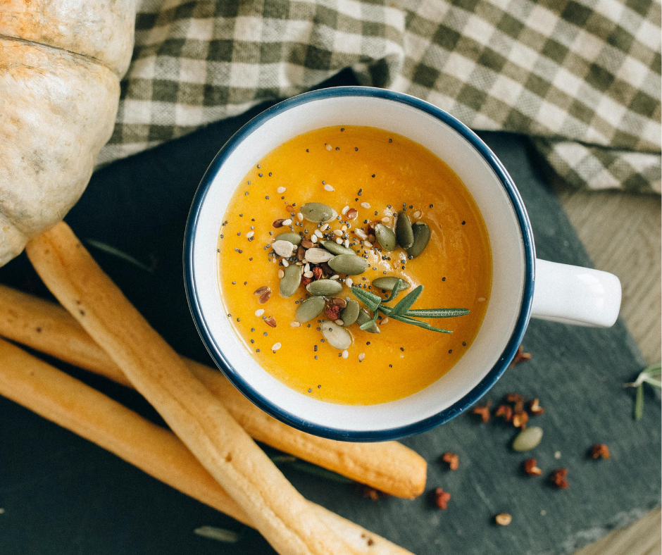 Romige Pompoensoep Met Gember Romige Pompoensoep Met Gember